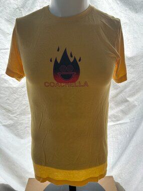 Coachella 2017 Men's Yellow T Shirt Size Small Concert Festival Music